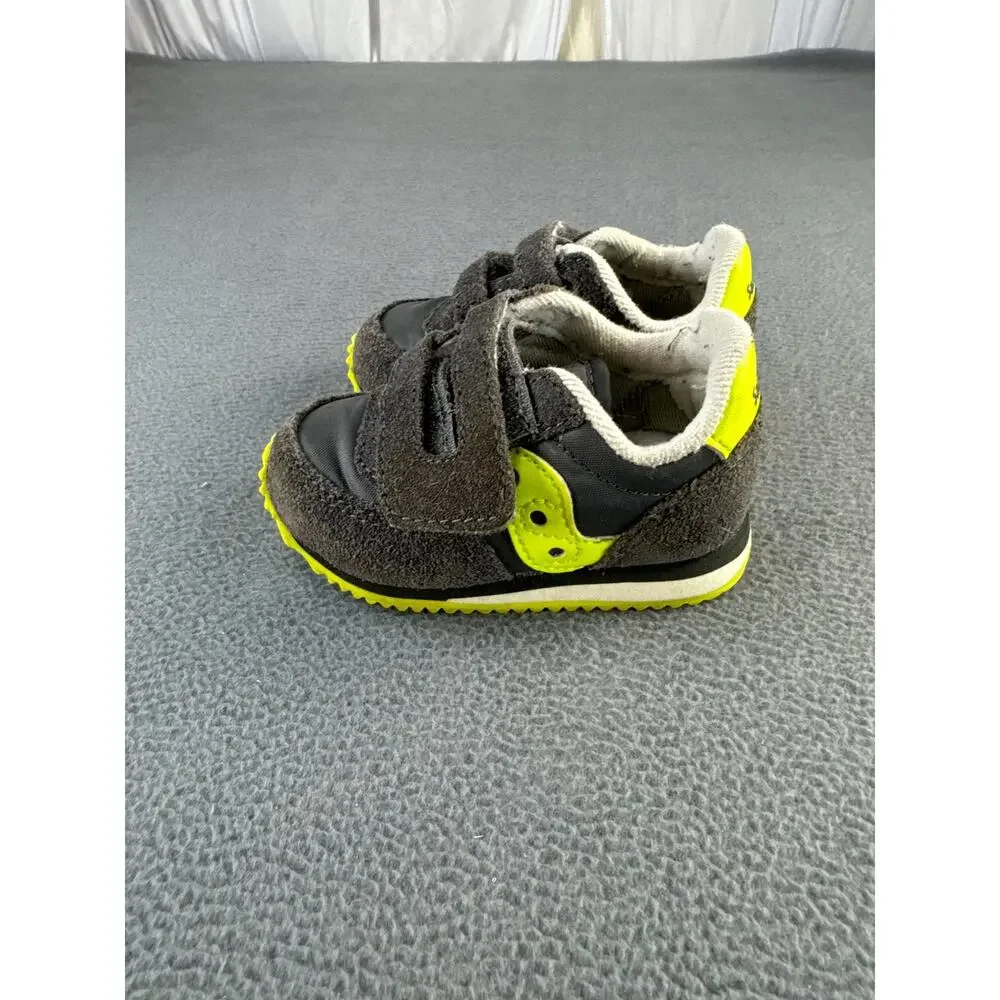 Saucony Infant Boy Baby‎ Jazz Crib Grey Green Athletic Sneaker Size 3